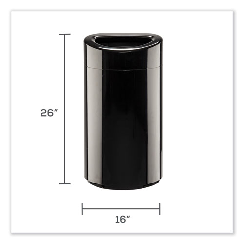 Image of Safco® Open Top Oval Waste Receptacle, 14 Gal, Steel, Black, Ships In 1-3 Business Days