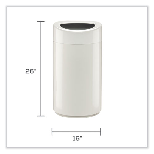 Image of Safco® Open Top Oval Waste Receptacle, 14 Gal, Steel, White, Ships In 1-3 Business Days