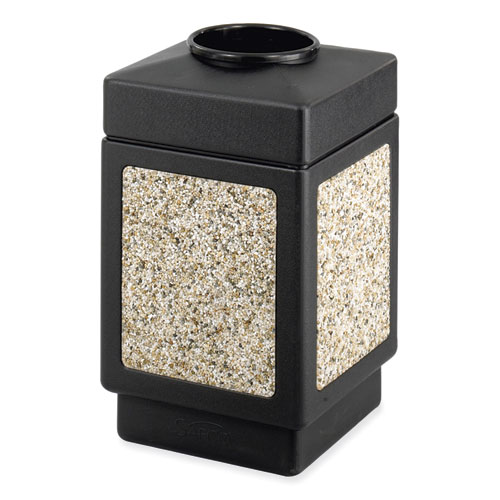 Safco® Canmeleon Aggregate Panel Receptacles, Top-Open, 38 gal, Polyethylene, Black, Ships in 1-3 Business Days