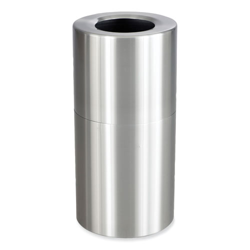 Safco® Single Recycling Receptacle, 20 Gal, Steel, Brushed Aluminum, Ships In 1-3 Business Days