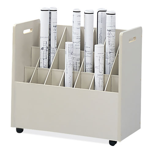 Mobile Roll File, 21 Compartments, 30.25w x 15.75d x 29.25h, Tan, Ships in 1-3 Business Days