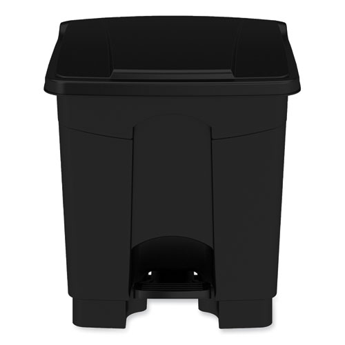 Image of Safco® Plastic Step-On Receptacle, 20 Gal, Metal, Black, Ships In 1-3 Business Days