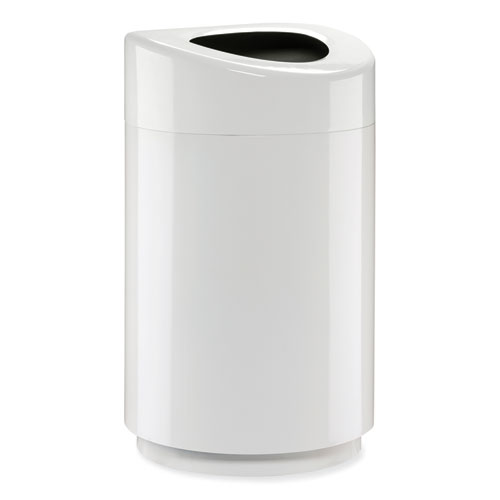 Safco® Open Top Round Waste Receptacle, 30 Gal, Steel, White, Ships In 1-3 Business Days