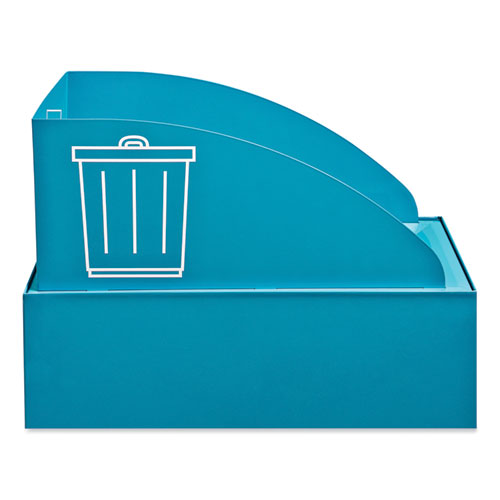 Mixx Recycling Center Lid, Topper Style, 9.87w x 19.87d x 0.62h, Blue, Ships in 1-3 Business Days