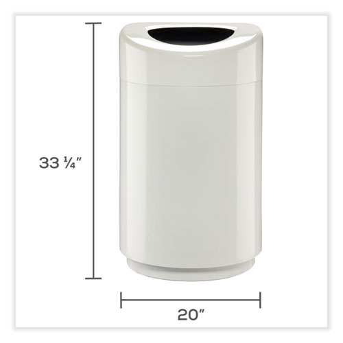 Image of Safco® Open Top Round Waste Receptacle, 30 Gal, Steel, White, Ships In 1-3 Business Days