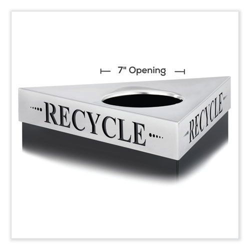 Image of Safco® Trifecta Waste Receptacle Lid. Laser Cut "Recycle" Inscription, 20W X 20D X 3H, Stainless Steel, Ships In 1-3 Business Days