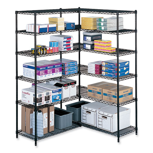 Image of Safco® Industrial Extra Shelf Pack, 36W X 24D X 1.5H, Steel, Black, 2/Pack, Ships In 1-3 Business Days