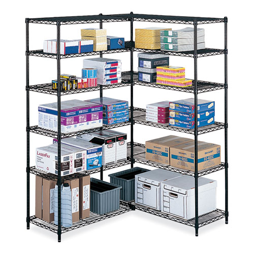 Image of Safco® Industrial Add-On Unit, Four-Shelf, 36W X 18D X 72H, Steel, Black, Ships In 1-3 Business Days