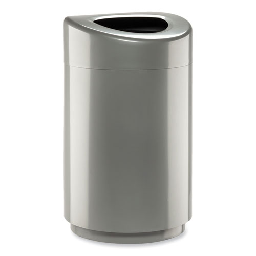 Image of Safco® Open Top Round Waste Receptacle, 30 Gal, Steel, Silver, Ships In 1-3 Business Days
