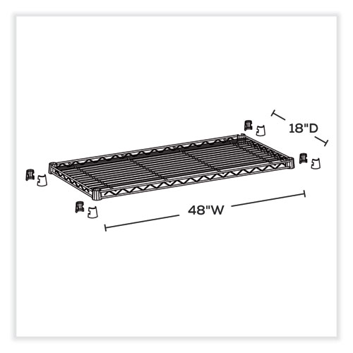 Industrial Extra Shelf Pack, 48w x 18d x 1.5h, Steel, Metallic Gray, 2/Pack