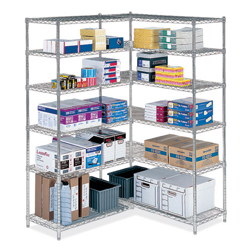 Image of Safco® Industrial Add-On Unit, Four-Shelf, 36W X 18D X 72H, Steel, Metallic Gray, Ships In 1-3 Business Days