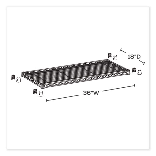 Image of Safco® Industrial Extra Shelf Pack, 36W X 18D X 1.5H Steel, Metallic Gray, 2/Pack, Ships In 1-3 Business Days