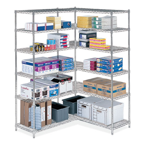 Image of Safco® Industrial Add-On Unit, Four-Shelf, 36W X 24D X 72H, Steel, Metallic Gray, Ships In 1-3 Business Days