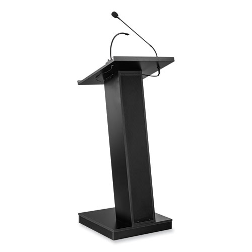 Image of ZED Lectern with Speaker, 19.75 x 19.75 x 49, Black, Ships in 1-3 Business Days