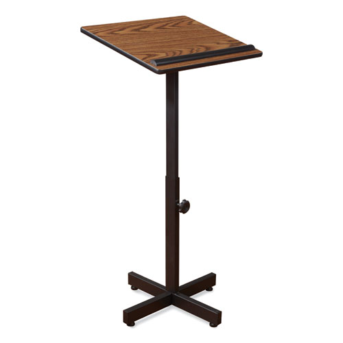Image of Portable Presentation Lectern Stand, 20 x 18.25 x 44, Medium Oak, Ships in 1-3 Business Days