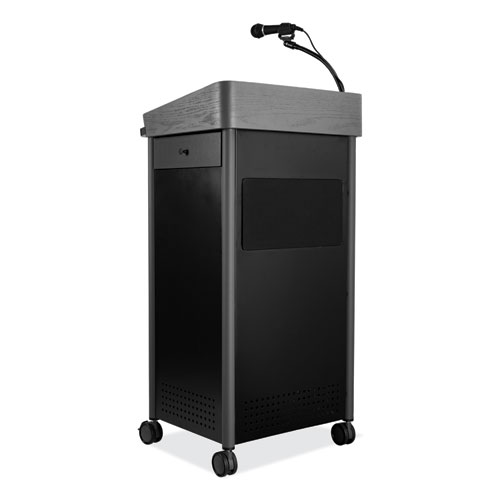 Greystone Lectern with Sound, 23.5 x 19.25 x 45.5, Charcoal Gray, Ships in 1-3 Business Days