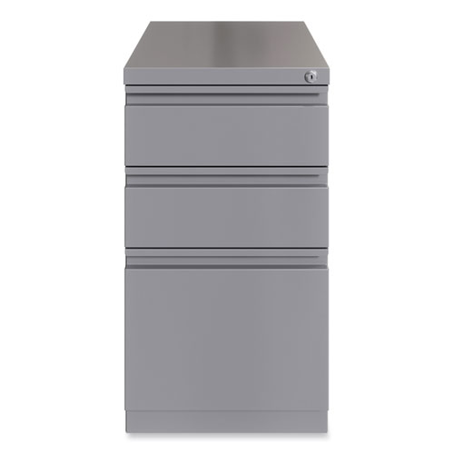 Full-Width Pull 20 Deep Mobile Pedestal File, 3-Drawer: Box/Box/File, Letter, Arctic Silver, 15 x 19.88 x 27.75