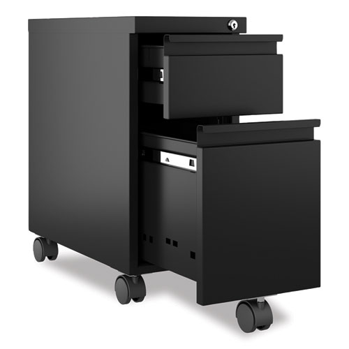 Zip Mobile Pedestal File, 2-Drawer: Box/File, Legal/Letter, Black, 10 x 19.88 x 21.75