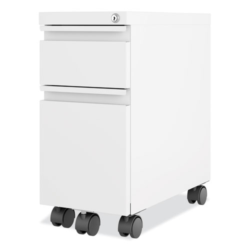 Zip Mobile Pedestal File, 2-Drawer: Box/File, Legal/Letter, White, 10 x 19.88 x 21.75