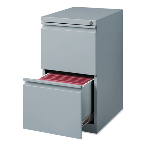 Full-Width Pull 20 Deep Mobile Pedestal File, 2-Drawer: File/File, Letter, Platinum, 15 x 19.88 x 27.75