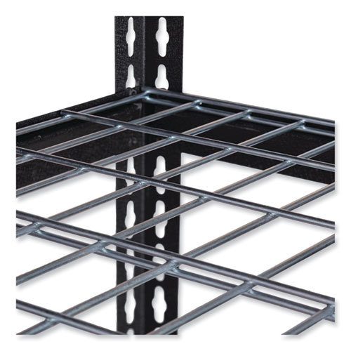 Iron Horse 2300 Wire Deck Shelving, Four-Shelf, 36w x 18d x 60h, Black