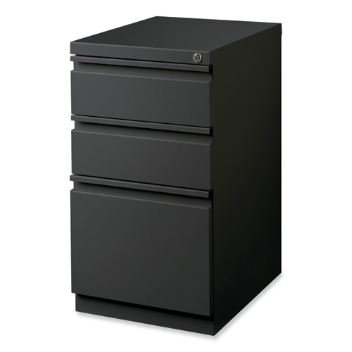 Full-Width Pull 20 Deep Mobile Pedestal File, 3-Drawer: Box/Box/File, Letter, Charcoal, 15 x 19.88 x 27.75