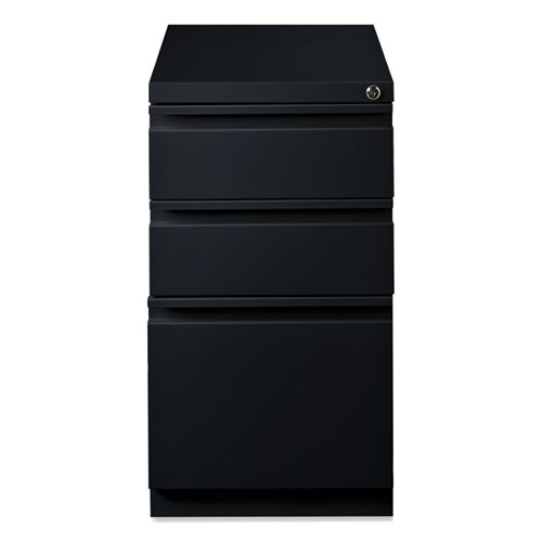 Full-Width Pull 20 Deep Mobile Pedestal File, 3-Drawer: Box/Box/File, Letter, Black, 15 x 19.88 x 27.75