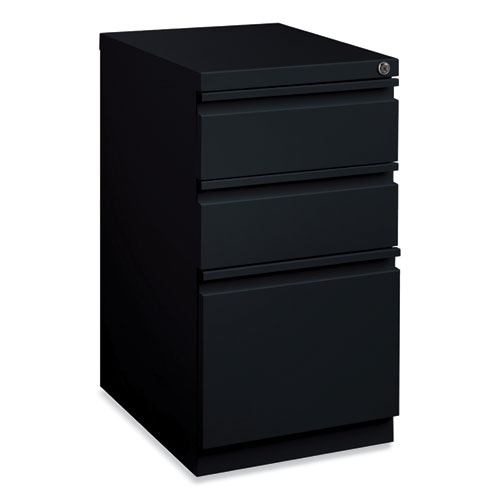 Full-Width Pull 20 Deep Mobile Pedestal File, 3-Drawer: Box/Box/File, Letter, Black, 15 x 19.88 x 27.75