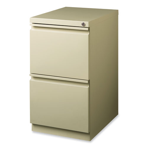 Full-Width Pull 20 Deep Mobile Pedestal File, 2-Drawer: File/File, Letter, Putty, 15 x 19.88 x 27.75