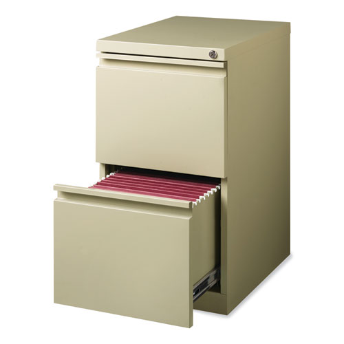 Full-Width Pull 20 Deep Mobile Pedestal File, 2-Drawer: File/File, Letter, Putty, 15 x 19.88 x 27.75