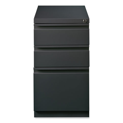 Full-Width Pull 20 Deep Mobile Pedestal File, 3-Drawer: Box/Box/File, Letter, Charcoal, 15 x 19.88 x 27.75