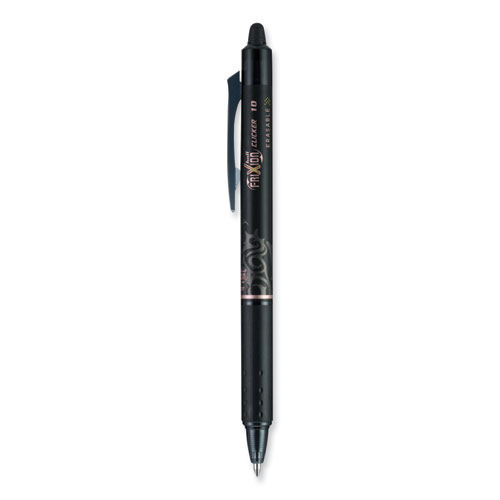 Pilot® Frixion Clicker Erasable Gel Pen, Retractable, Bold 1 Mm, Black Ink, Black Barrel, Dozen