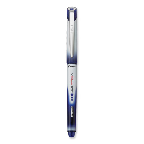 Image of Pilot® Vball Grip Liquid Ink Roller Ball Pen, Stick, Extra-Fine 0.5 Mm, Blue Ink, Blue/White Barrel, Dozen