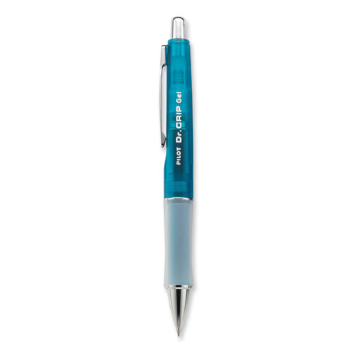 Image of Dr. Grip Gel Pen, Retractable, Fine 0.7 mm, Black Ink, Translucent Blue Barrel