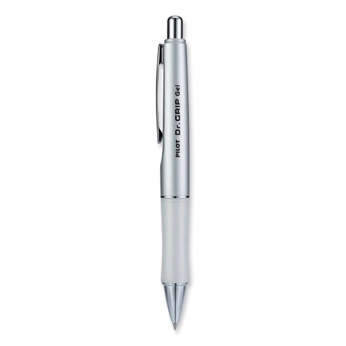 Image of Pilot® Dr. Grip Limited Gel Pen, Retractable, Fine 0.7 Mm, Black Ink, Platinum Barrel