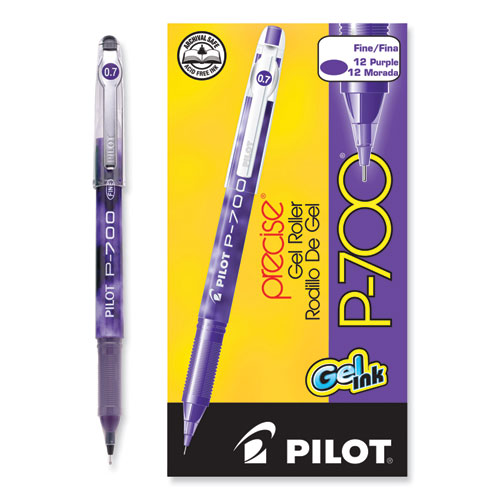 Image of Pilot® Precise P-700 Gel Pen, Stick, Fine 0.7 Mm, Purple Ink, Purple Barrel, Dozen