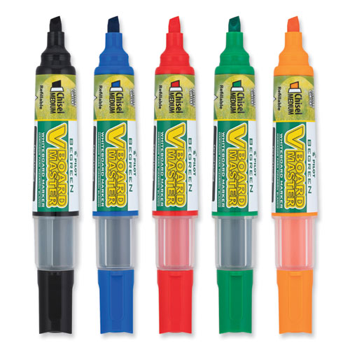 Image of Pilot® Begreen V Board Master Dry Erase Marker, Medium Chisel Tip, Assorted Colors, 5/Pack