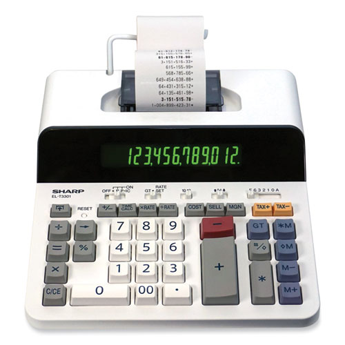 EL-T3301 Thermal Printing Calculator, Black Print, 8 Lines/Sec