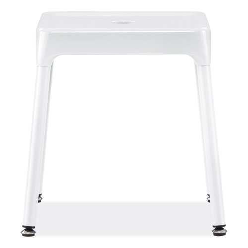 Safco® Steel Guest Stool, Backless, Supports Up To 275 Lb, 15" To 15.5" Seat Height, White Seat/Base, Ships In 1-3 Business Days