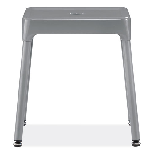 Steel Guest Stool, Backless, Supports Up to 275 lb, 15" to 15.5" Seat Height, Silver Seat/Base, Ships in 1-3 Business Days