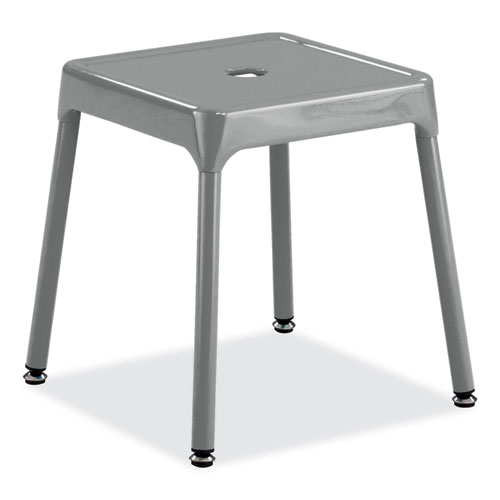 Steel Guest Stool, Backless, Supports Up to 275 lb, 15" to 15.5" Seat Height, Silver Seat/Base, Ships in 1-3 Business Days