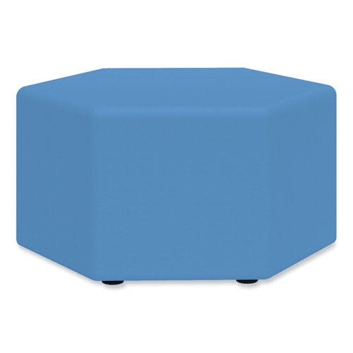 Image of Safco® Learn 30" Hexagon Vinyl Ottoman, 30W X 30D X 18H, Blue, Ships In 1-3 Business Days