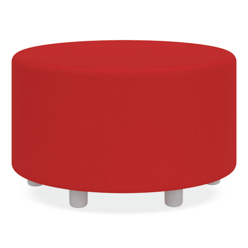 Safco® Learn 30" Cylinder Vinyl Ottoman, 30W X 30D X 18H, Red, Ships In 1-3 Business Days