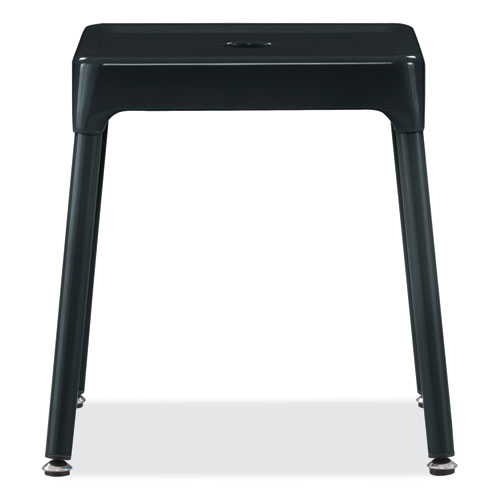 Steel Guest Stool, Backless, Supports Up to 275 lb, 15" to 15.5" Seat Height, Black Seat/Base, Ships in 1-3 Business Days