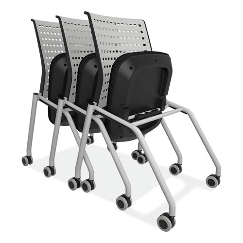 Thesis Training Chair w/Static Back, Max 250 lb, 18" High Black Seat, Gray Back/Base, 2/Carton, Ships in 1-3 Business Days