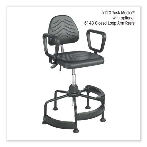 Task Master Deluxe Industrial Chair, Supports Up to 250 lb, 17" to 35" Seat Height, Black, Ships in 1-3 Business Days