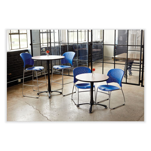 Reve GuestBistro Chair with Sled Base, Supports Up to 250 lb, 18" Seat Height, Blue Seat/Back, Silver Base, 2/Carton