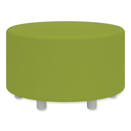 Learn 30" Cylinder Vinyl Ottoman, 30w x 30d x 18h, Green, Ships in 1-3 Business Days