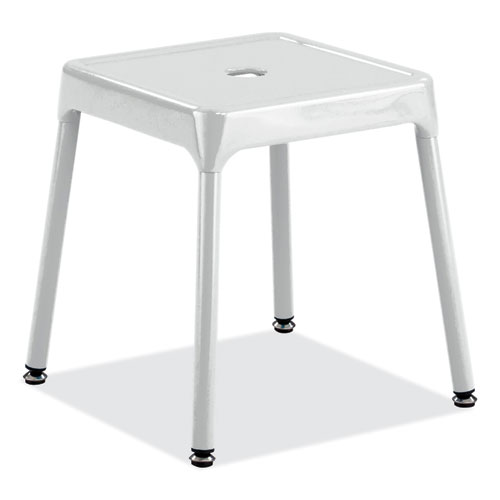 Image of Safco® Steel Guest Stool, Backless, Supports Up To 275 Lb, 15" To 15.5" Seat Height, White Seat/Base, Ships In 1-3 Business Days