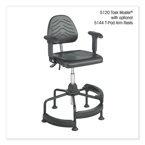 Task Master Deluxe Industrial Chair, Supports Up to 250 lb, 17" to 35" Seat Height, Black, Ships in 1-3 Business Days
